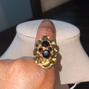 Ring Rose Gold Plated Adjustable Stone Ring